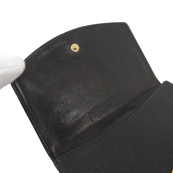 CHANEL Black Caviar Leather Logo Wallet
